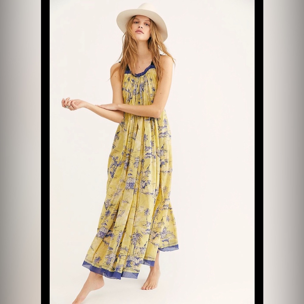 Free People Tropical Toile Maxi Dress in Jungle